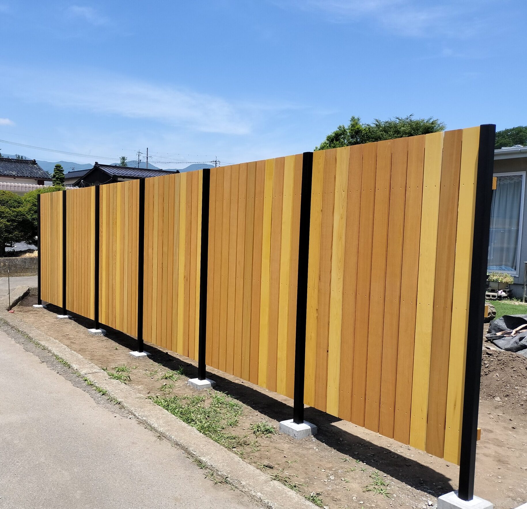 【箕輪町】オリジナル板塀設置